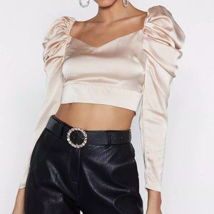 Soft Talk Satin Crop Top. Never Worn, tags still on!